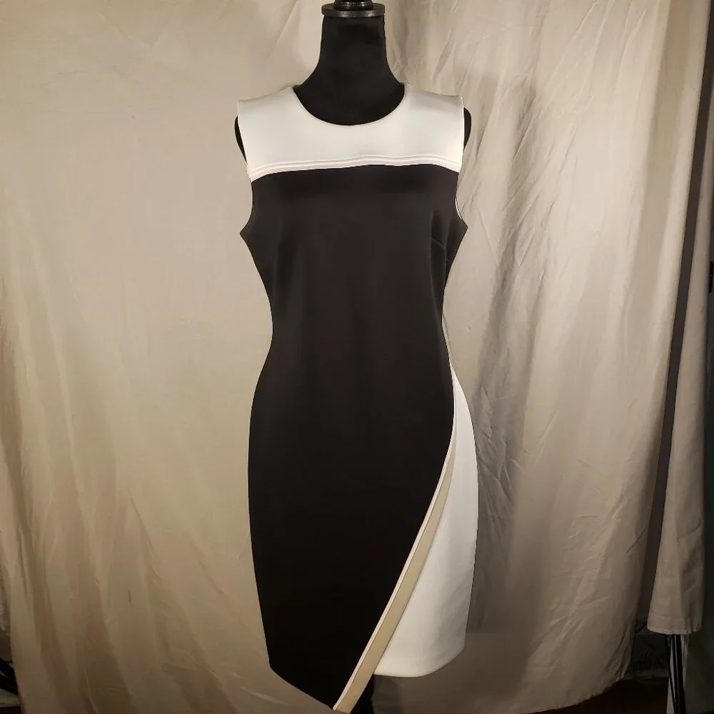 Tommy Hilfiger Black and White Bodycon Dress Size 10 - Picture 1 of 5